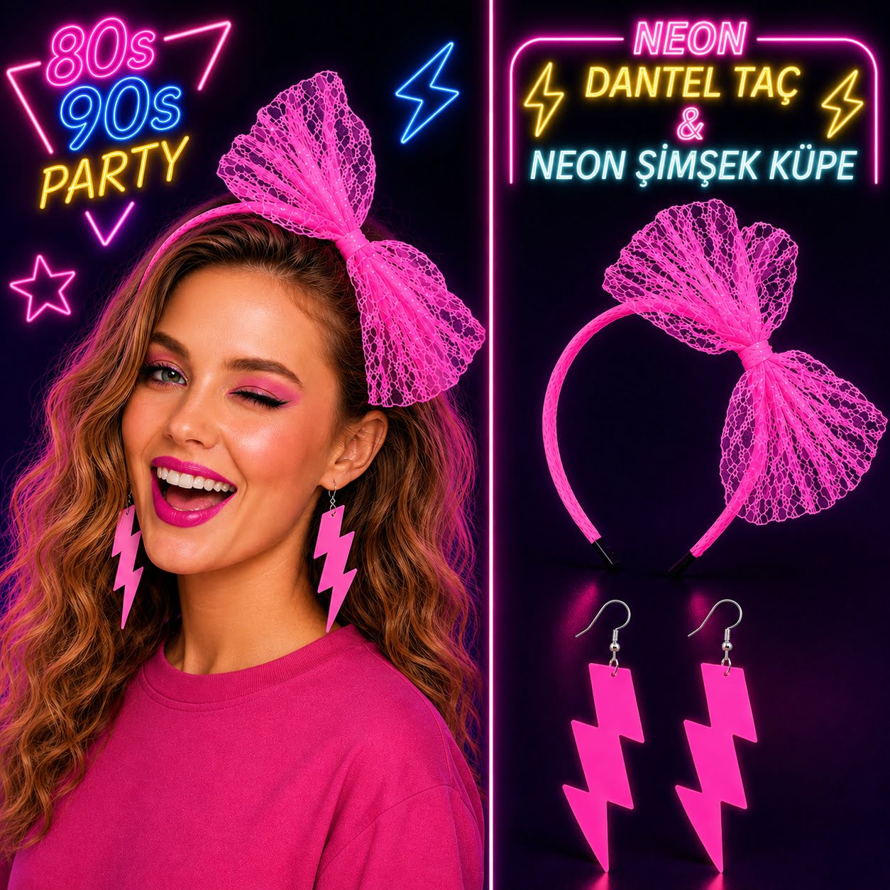 neon-pembe-dantel-tac-ve-simsek-kupe-80-39-ler-90-39-lar-parti-resim-5541.jpg Neon Pembe Dantel Taç ve Şimşek Küpe 80'ler 90'lar Parti Seti - Görsel 1