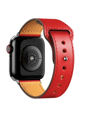 Newface Apple Watch 42mm KR415 Luaz Deri Kordon - Kırmızı