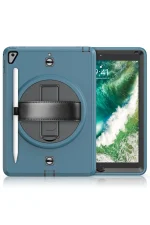 Newface iPad 5 Air 9.7 Kılıf Strap-C Otterbox Tablet Kapak - Mavi - Görsel 2