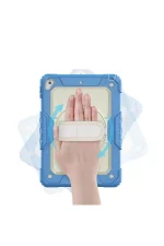 Newface iPad 5 Air 9.7 Kılıf Strap New Tablet Kapak - Mavi - Görsel 3