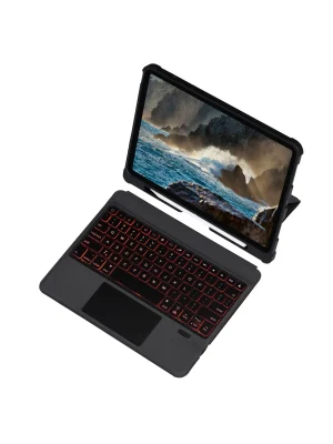 Newface T5209D iPad Pro 12.9 (2021) Kılıf İnter Ledli Klavyeli Tablet Kılıfı - Siyah