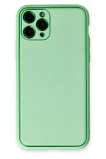 Newface iPhone 11 Pro Kılıf Coco Deri Silikon Kapak - Açık Yeşil
