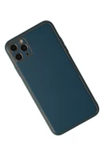 Newface iPhone 11 Pro Kılıf Coco Deri Silikon Kapak - Mavi - Görsel 2