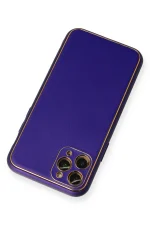 Newface iPhone 11 Pro Kılıf Coco Deri Silikon Kapak - Mor - Görsel 3