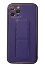 Newface iPhone 11 Pro Kılıf Coco Deri Standlı Kapak - Mor