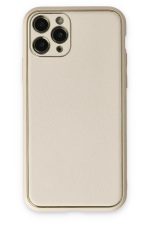 Newface iPhone 11 Pro Max Kılıf Coco Deri Silikon Kapak - Beyaz