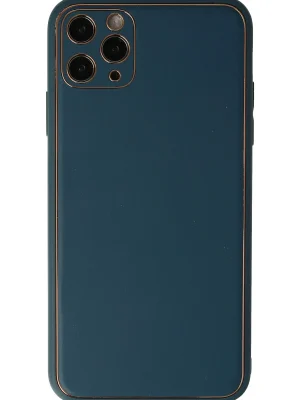 Newface iPhone 11 Pro Max Kılıf Coco Deri Silikon Kapak - Mavi