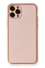 Newface iPhone 11 Pro Max Kılıf Coco Deri Silikon Kapak - Pembe