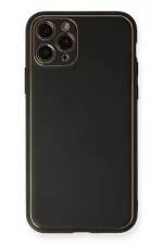 Newface iPhone 11 Pro Max Kılıf Coco Deri Silikon Kapak - Siyah