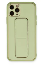 Newface iPhone 11 Pro Max Kılıf Coco Deri Standlı Kapak - Su Yeşili