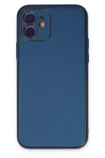 Newface iPhone 12 Kılıf Coco Deri Silikon Kapak - Açık Mavi