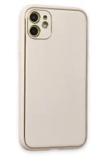 Newface iPhone 12 Kılıf Coco Deri Silikon Kapak - Beyaz - Görsel 2