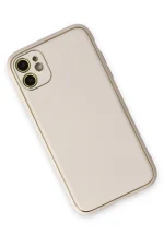 Newface iPhone 12 Kılıf Coco Deri Silikon Kapak - Beyaz - Görsel 3