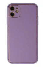 Newface iPhone 12 Kılıf Coco Deri Silikon Kapak - Lila