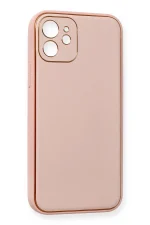 Newface iPhone 12 Kılıf Coco Deri Silikon Kapak - Pembe - Görsel 2