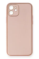 Newface iPhone 12 Kılıf Coco Deri Silikon Kapak - Pembe