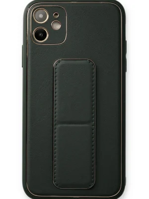 Newface iPhone 12 Kılıf Coco Deri Standlı Kapak - Füme