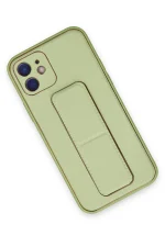 Newface iPhone 12 Kılıf Coco Deri Standlı Kapak - Su Yeşili - Görsel 2