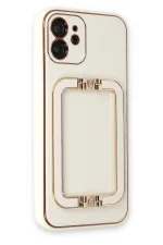 Newface iPhone 12 Kılıf Coco Elit Kapak - Beyaz - Görsel 2