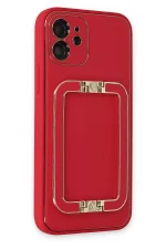 Newface iPhone 12 Kılıf Coco Elit Kapak - Kırmızı - Görsel 2