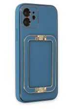 Newface iPhone 12 Kılıf Coco Elit Kapak - Mavi - Görsel 2