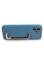 Newface iPhone 12 Kılıf Coco Elit Kapak - Mavi - Görsel 3