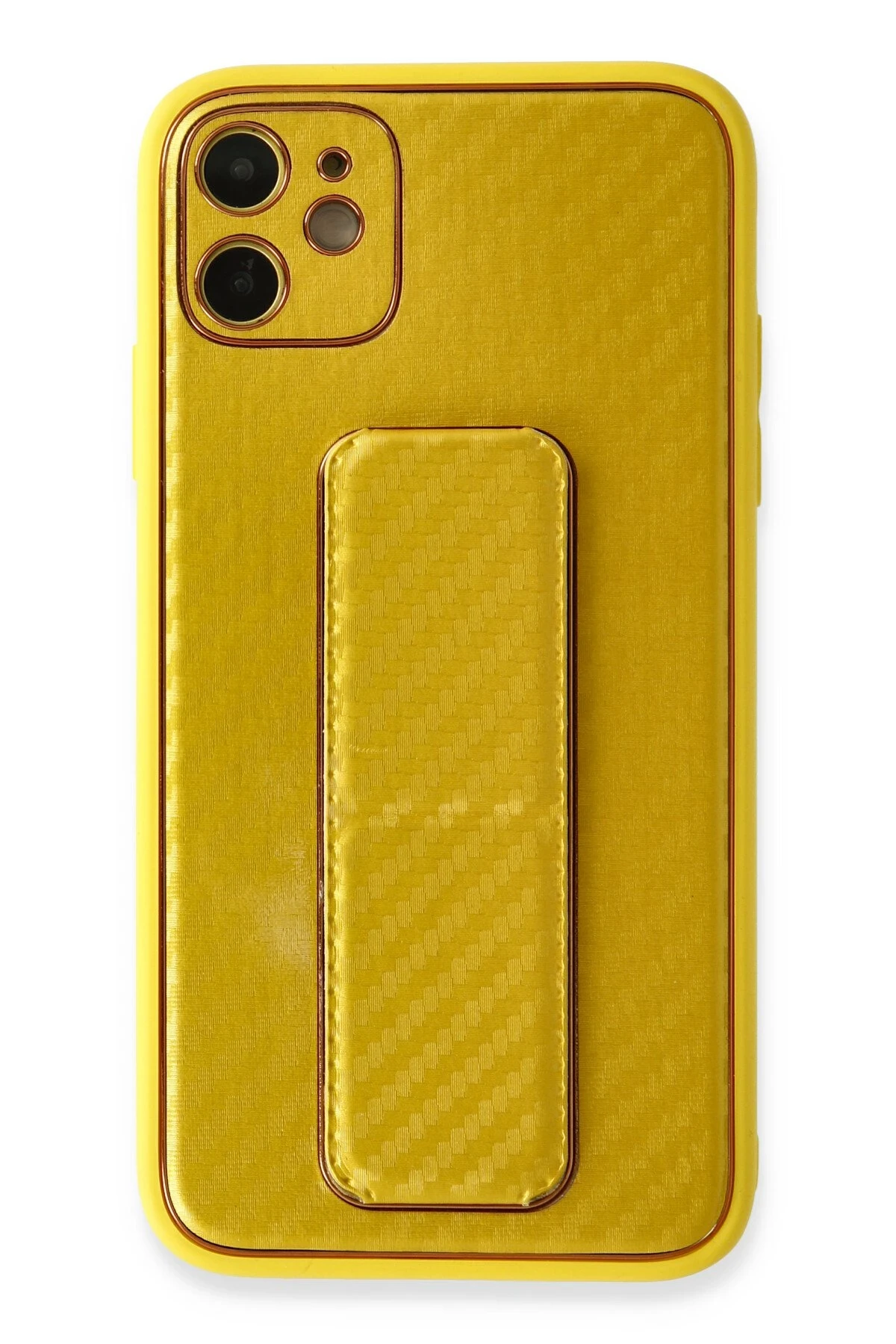 newface-iphone-12-kilif-coco-karbon-standli-kapak-sari-default.webp Newface iPhone 12 Kılıf Coco Karbon Standlı Kapak - Sarı - Görsel 1
