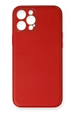 Newface iPhone 12 Pro Kılıf Coco Deri Silikon Kapak - Kırmızı