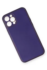 Newface iPhone 12 Pro Kılıf Coco Deri Silikon Kapak - Mor - Görsel 2