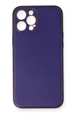 Newface iPhone 12 Pro Kılıf Coco Deri Silikon Kapak - Mor