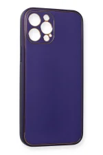 Newface iPhone 12 Pro Kılıf Coco Deri Silikon Kapak - Mor - Görsel 3
