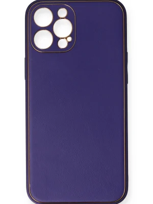 Newface iPhone 12 Pro Kılıf Coco Deri Silikon Kapak - Mor