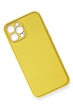 Newface iPhone 12 Pro Kılıf Coco Deri Silikon Kapak - Sarı - Görsel 2