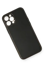 Newface iPhone 12 Pro Kılıf Coco Deri Silikon Kapak - Siyah - Görsel 2