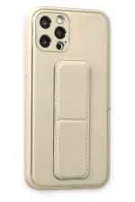 Newface iPhone 12 Pro Kılıf Coco Deri Standlı Kapak - Beyaz - Görsel 2
