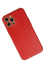 Newface iPhone 12 Pro Kılıf Coco Karbon Silikon - Kırmızı - Görsel 3