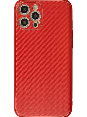 Newface iPhone 12 Pro Kılıf Coco Karbon Silikon - Kırmızı