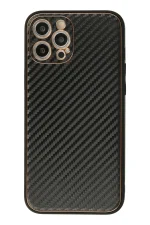 Newface iPhone 12 Pro Kılıf Coco Karbon Silikon - Siyah