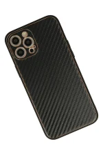 Newface iPhone 12 Pro Kılıf Coco Karbon Silikon - Siyah - Görsel 3