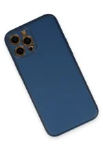Newface iPhone 12 Pro Max Kılıf Coco Deri Silikon Kapak - Açık Mavi - Görsel 3