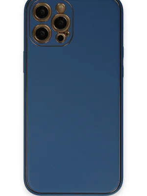 Newface iPhone 12 Pro Max Kılıf Coco Deri Silikon Kapak - Açık Mavi