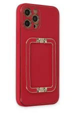 Newface iPhone 12 Pro Max Kılıf Coco Elit Kapak - Kırmızı - Görsel 2