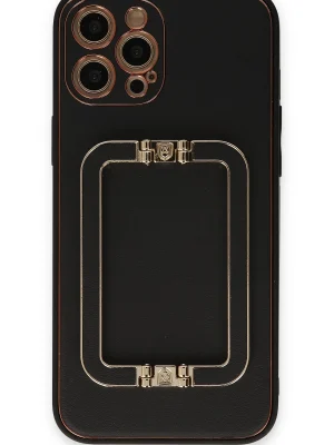 Newface iPhone 12 Pro Max Kılıf Coco Elit Kapak - Siyah