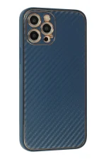 Newface iPhone 12 Pro Max Kılıf Coco Karbon Silikon - Mavi - Görsel 2