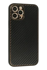 Newface iPhone 12 Pro Max Kılıf Coco Karbon Silikon - Siyah - Görsel 2