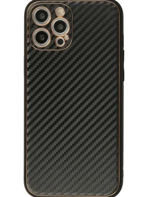 Newface iPhone 12 Pro Max Kılıf Coco Karbon Silikon - Siyah