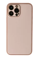 Newface iPhone 13 Pro Kılıf Coco Deri Silikon Kapak - Pudra