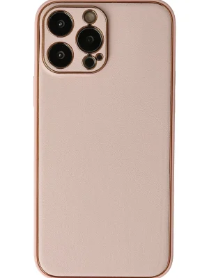 Newface iPhone 13 Pro Kılıf Coco Deri Silikon Kapak - Pudra