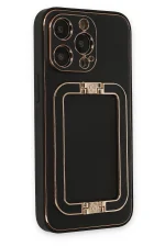 Newface iPhone 13 Pro Kılıf Coco Elit Kapak - Siyah - Görsel 2
