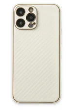 Newface iPhone 13 Pro Kılıf Coco Karbon Silikon - Beyaz